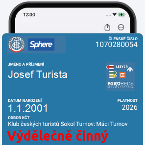 #2 | Výdělečně činný | Členský průkaz KČT Sokol Turnov na rok 2026